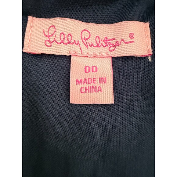 Lilly Pulitzer Sasha Shift Dress True Navy Blue Eyelet Lace  Size 00 - Picture 2 of 6